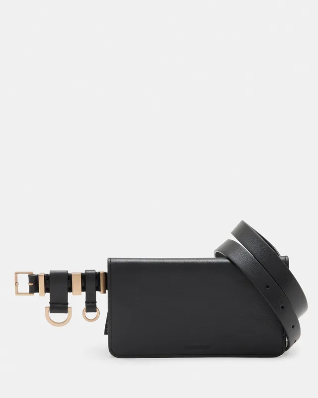 Erma Leather Bag Belt BLACK/WARM BRASS