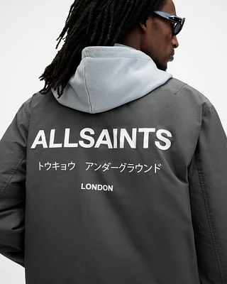 AllSaints Underground Logo Coach Jacket,, Size: