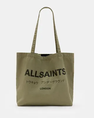 AllSaints Underground Shopper Tote Bag,, NORI GREEN/BLACK, Size: One Size