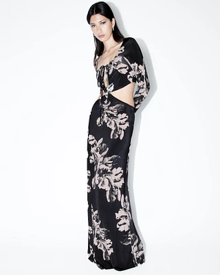 AllSaints Cynthia Floral Cut Out Maxi Dress,, Size: UK