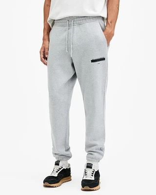 AllSaints Redact Embroidered Logo Sweatpants,, Grey Marl, Size: