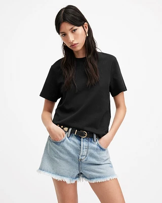 AllSaints Lisa Crew Neck Short Sleeve T-Shirt,, Black, Size:
