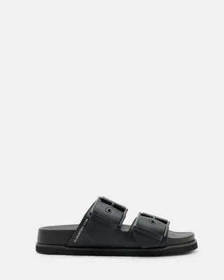 AllSaints Sian Leather Buckle Sandals,, Size: UK