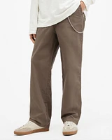 AllSaints Jovi Mid-Rise Straight Fit Trousers,, Size: