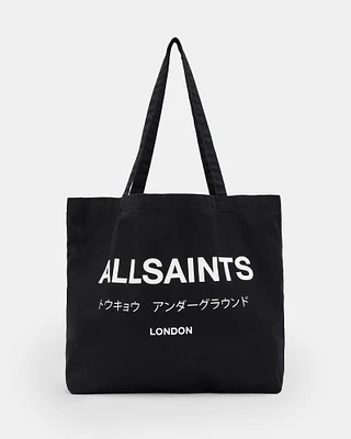 AllSaints Underground Logo Printed Tote Bag,, Black, Size: One Size