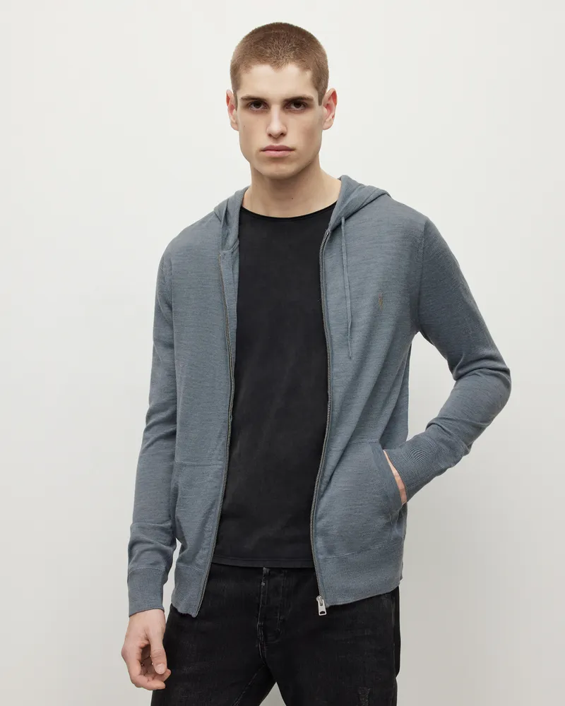 AllSaints Mode Merino Zip Up Ramskull Hoodie,, COMO BLUE MARL, Size: XS |  Yorkdale Mall
