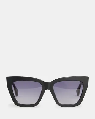 AllSaints Minerva Square Cat Eye Sunglasses,, MATTE BLACK, Size: One Size