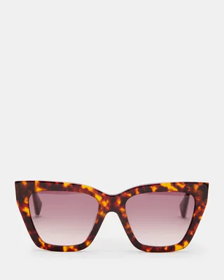 AllSaints Minerva Square Cat Eye Sunglasses,, CLASSIC TORT, Size: One Size