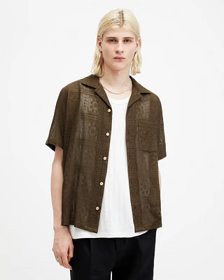 AllSaints Caleta Lace Relaxed Fit Shirt,, Size: