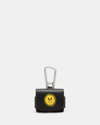 AllSaints Airpod Sun Smirk Leather Case,, Black, Size: One Size