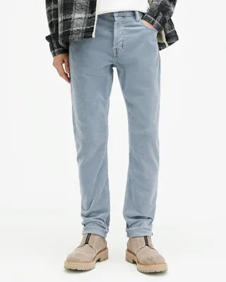 AllSaints Rex Slim Fit Corduroy Jeans,, Dusty Blue, Size: