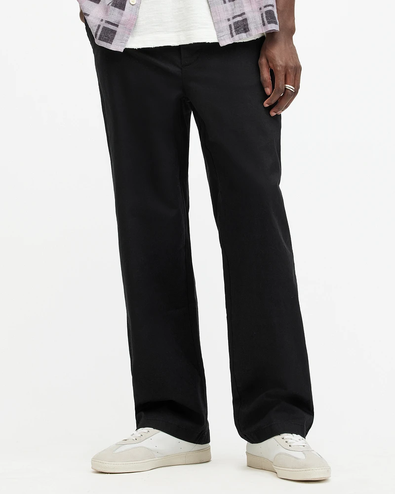 AllSaints Jovi Mid-Rise Straight Fit Trousers,, Size: