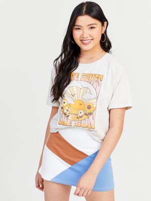 Here Comes the Sun Retro Cropped Tee