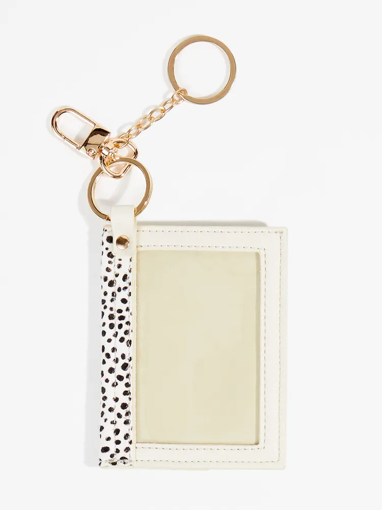 Dalmatian Print ID And Card Keychain Holder