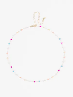 Dainty Colorful Glass Bead Choker Necklace