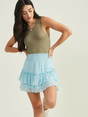 Camille Floral Ruffle Skirt