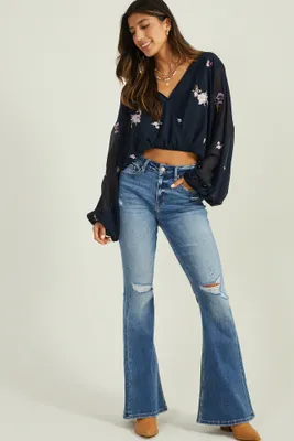 Opal Destructed Flare Jeans