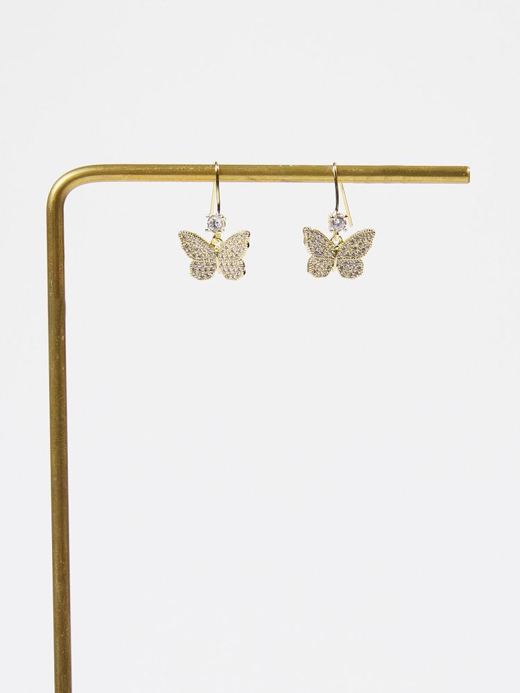 Crystal Butterfly Mini Dangle Earrings