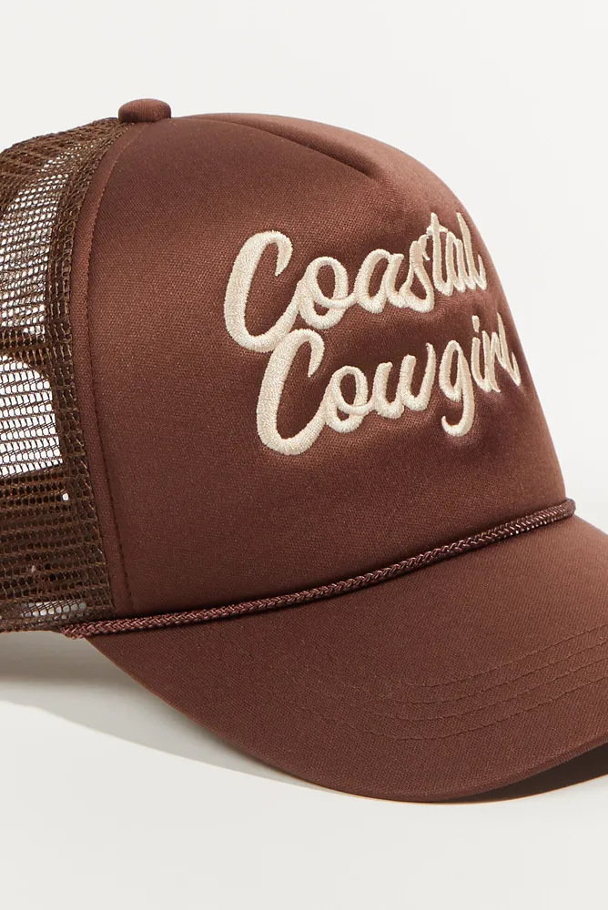 Coastal Cowgirl Embroidered Trucker Hat