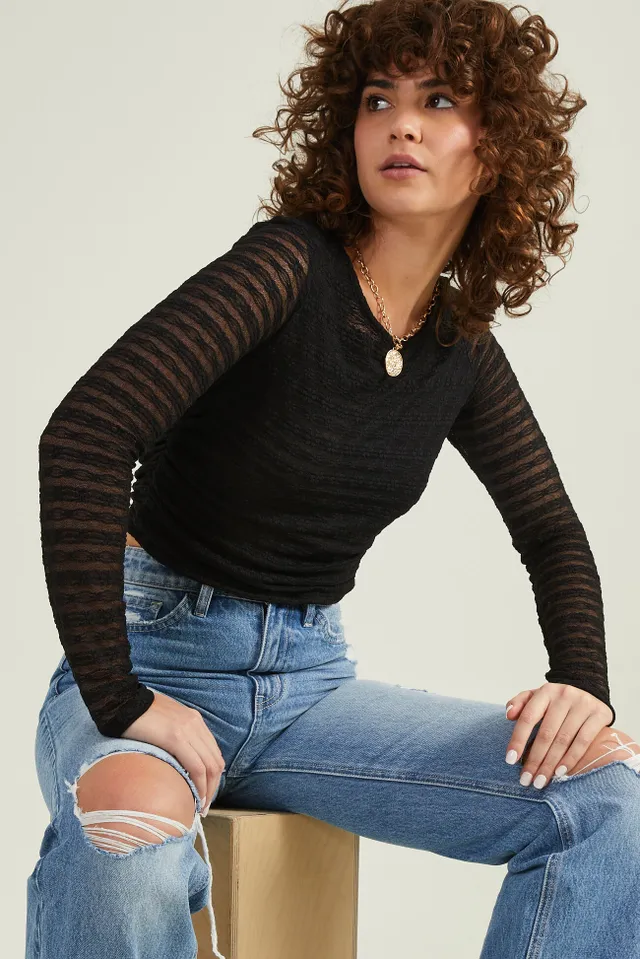 Altar'd State Alexis Long Sleeved Mesh Top