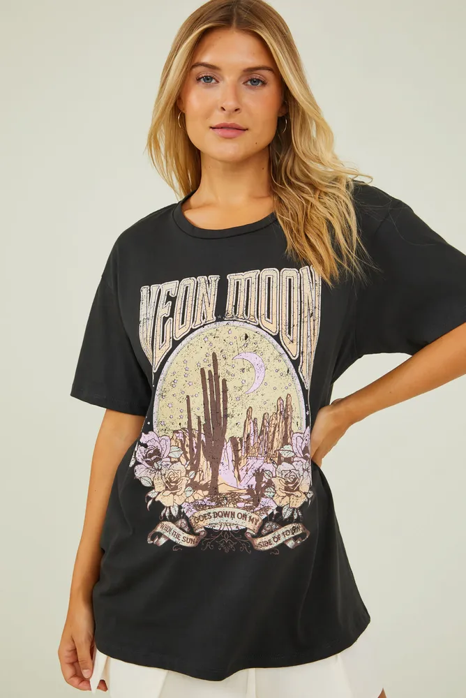 2 Pack Oversized Los Angeles Print T-Shirt