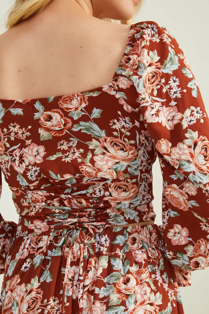 Adley Cropped Floral Top