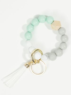 Marble Rubber Bead Keychain