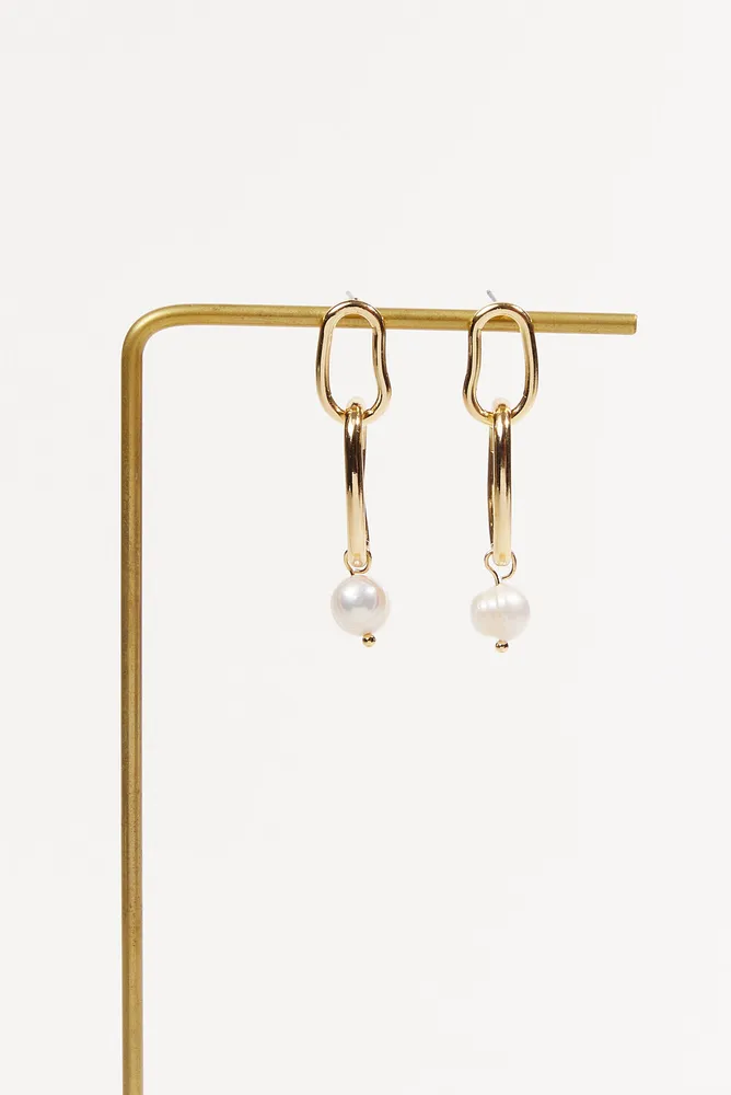 Pearl Chain Link Earrings