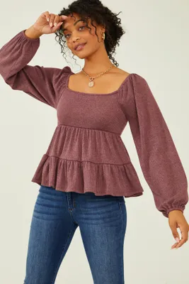 Maren Ribbed Babydoll Top