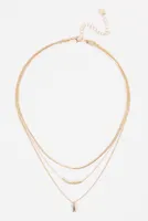Dainty Crystal Pendant Layered Necklace