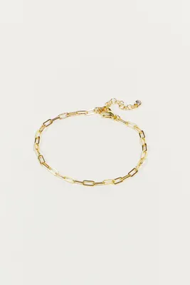 18K Gold Paperclip Bracelet