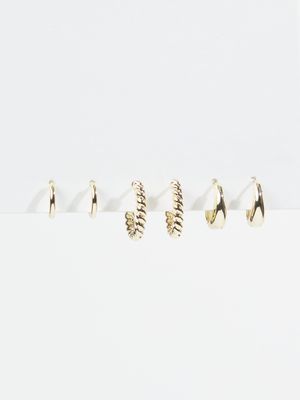 14k Gold Dipped Twist Earring Set