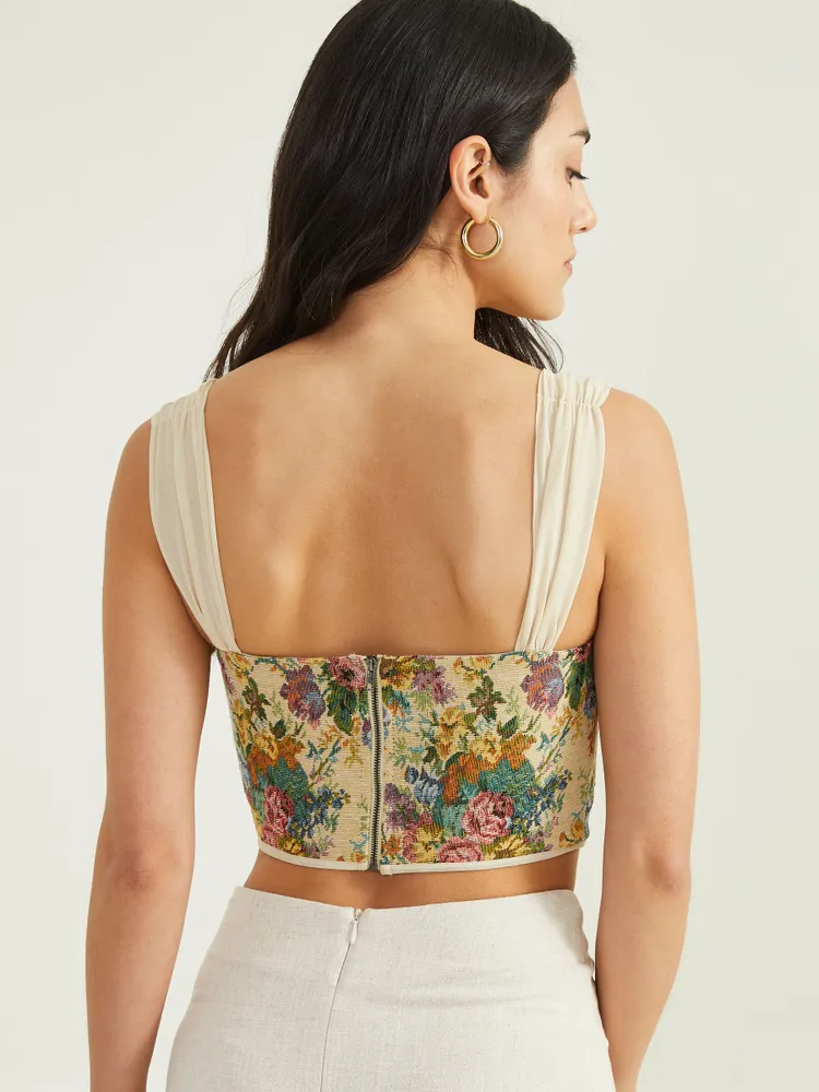 Floral Tapestry Corset Top