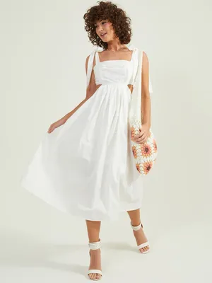 Lucianna Tie Shoulder Midi Dress