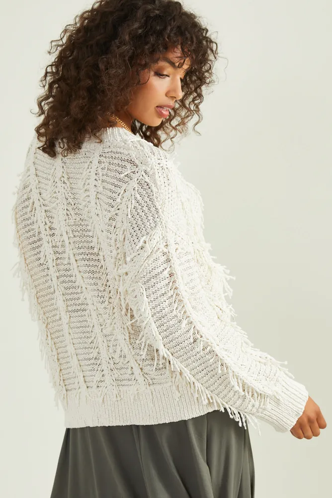 Oversized Fringe Sweater