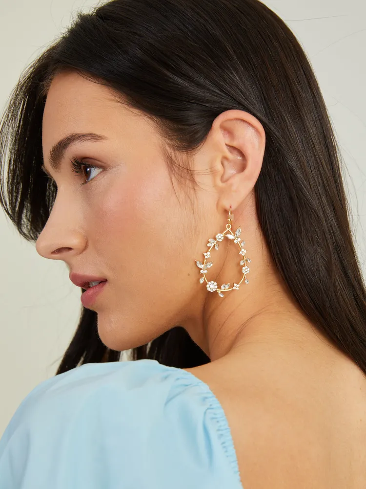 Crystal Vine Teardrop Earrings