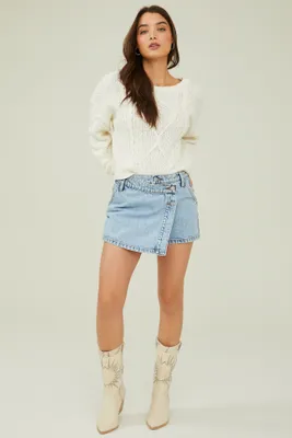 Abigail Overlay Denim Skort