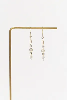 Linear Diamond Dangle Earrings