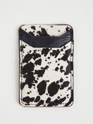 Stick On Phone Wallet - Spotted Black