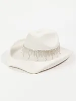 Rhinestone Fringe Western Hat
