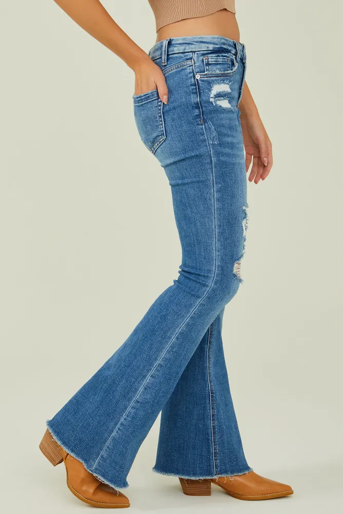 Gabby Distressed Flare Jeans