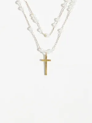2 Layer Cross Charm Necklace