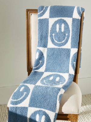 Checkered Smiley Blanket