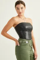 Katarina Vegan Leather Tube Top