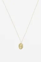 18K Gold Dipped Rose Engraved Pendant Necklace