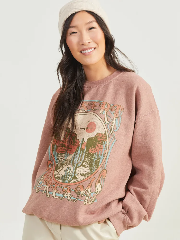 Desert Dreamer Oversized Pullover Sweatshirt