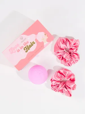 Love Is In The Hair Bath Bomb and Scrunchie Set By Musee