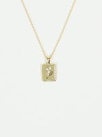 Flower Engraved Charm Necklace