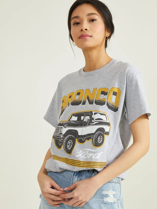 Ford Bronco Shirt, Mountain Logo, Short Sleeve Crew Neck, Medium, Army  Heather