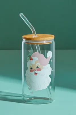 Pink Santa Claus Latte Glass